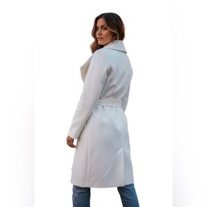Elegant White Belted Coat
